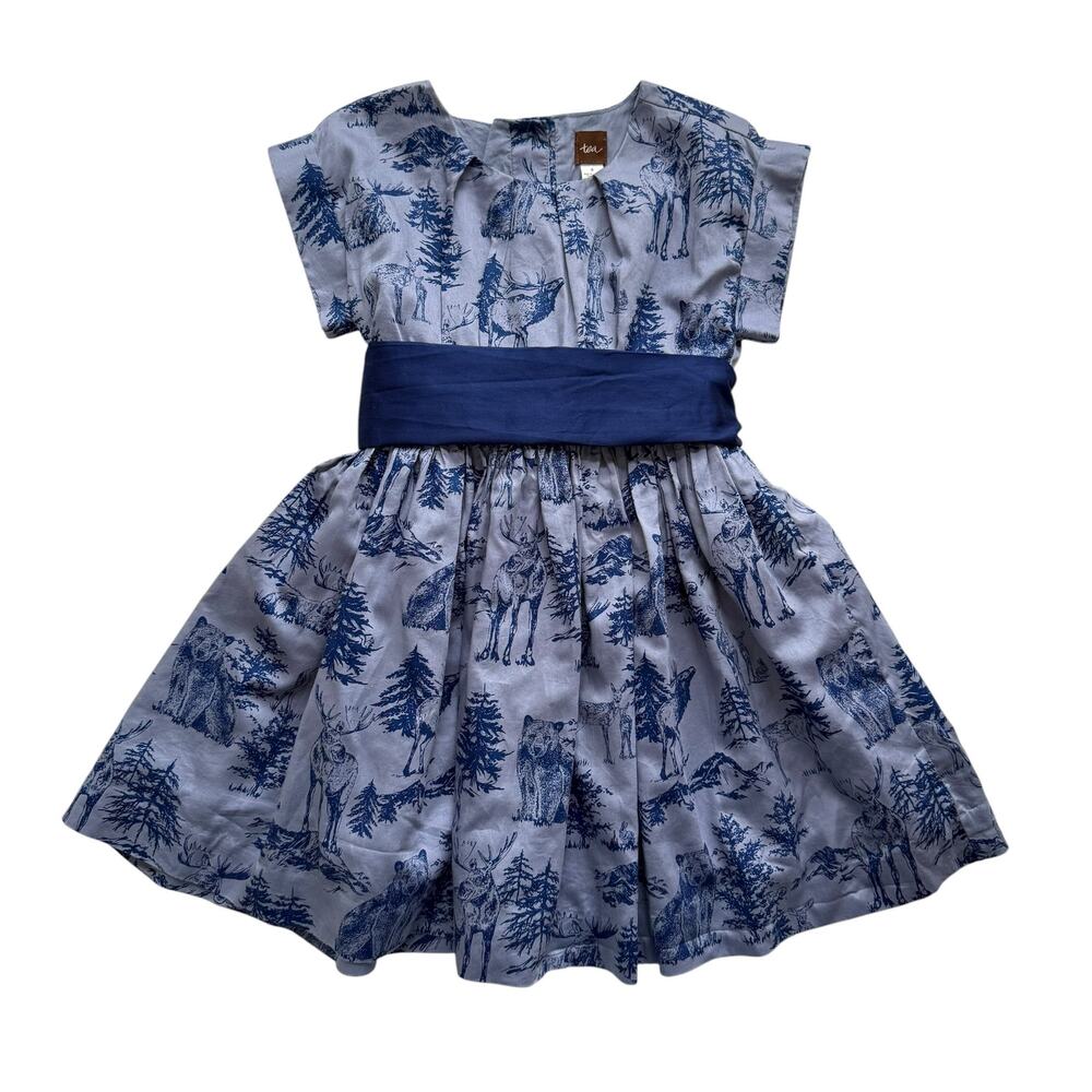 Tea Collection Holiday Woodland Sash Dress Size 4